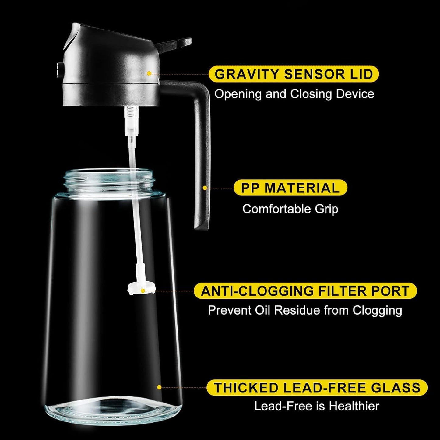 Oil dispenser spray bottle for cooking