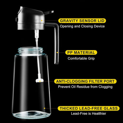 Oil dispenser spray bottle for cooking