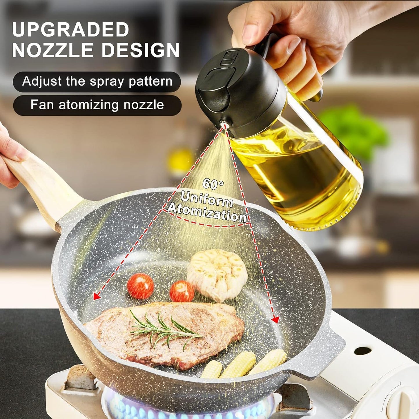 Oil dispenser spray bottle for cooking
