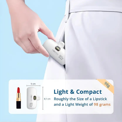 ModishOmbre 5000 mAh 22.5 W Mini Pocket Size Power Bank  (White, Lithium-ion, Fast Charging, Power Delivery 3.0, Quick Charge 3.0 for Mobile, Tablet, Speaker, Earbuds)