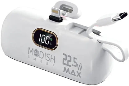 ModishOmbre 5000 mAh 22.5 W Mini Pocket Size Power Bank  (White, Lithium-ion, Fast Charging, Power Delivery 3.0, Quick Charge 3.0 for Mobile, Tablet, Speaker, Earbuds)
